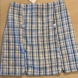 Plaid Blue Mini Skirt